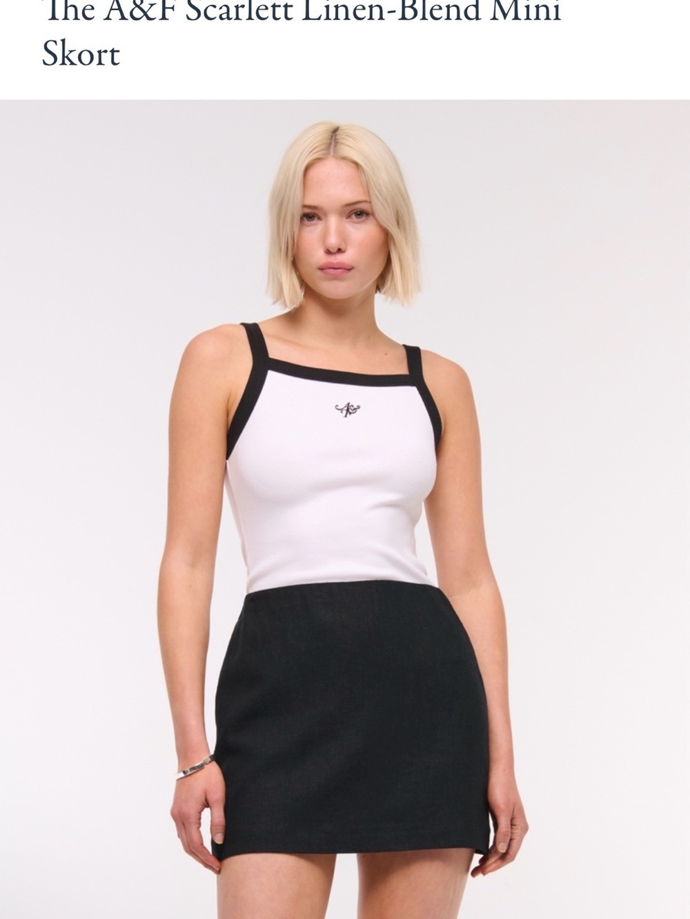 Abercrombie & Fitch White Tank with Black Contrast Trim